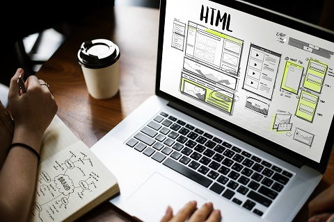 Website development layout sketch drawing